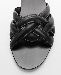 Mango Women's Leather Straps Sandals