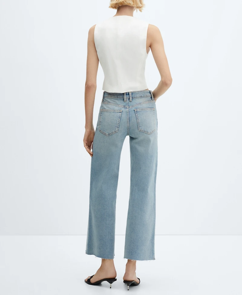 Mango Women's Wide leg Mid-Rise Jeans