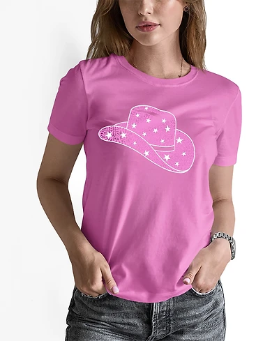 La Pop Art Women's Word Art Cowgirl Hat T-Shirt