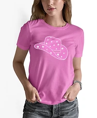 La Pop Art Women's Word Art Cowgirl Hat T-Shirt