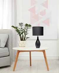 Creekwood Home Essentix 18.11" Traditional Standard Ceramic Dewdrop Table Desk Lamp with Matching Fabric Shade