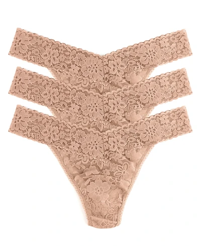 Hanky Panky Women's Daily Lace Orignal Rise 3 Pack Thong Underwear