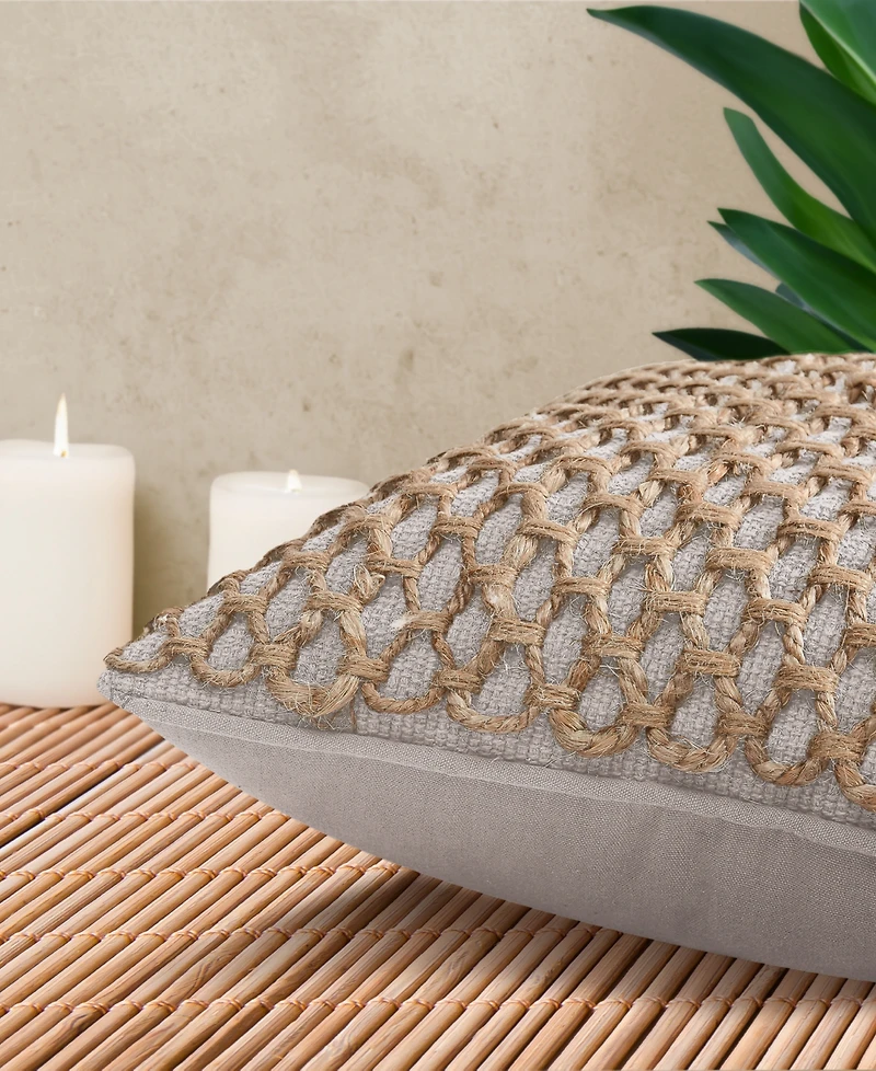 Boho Living Jada Jute Decorative Pillows 2 Piece Set, 20" x