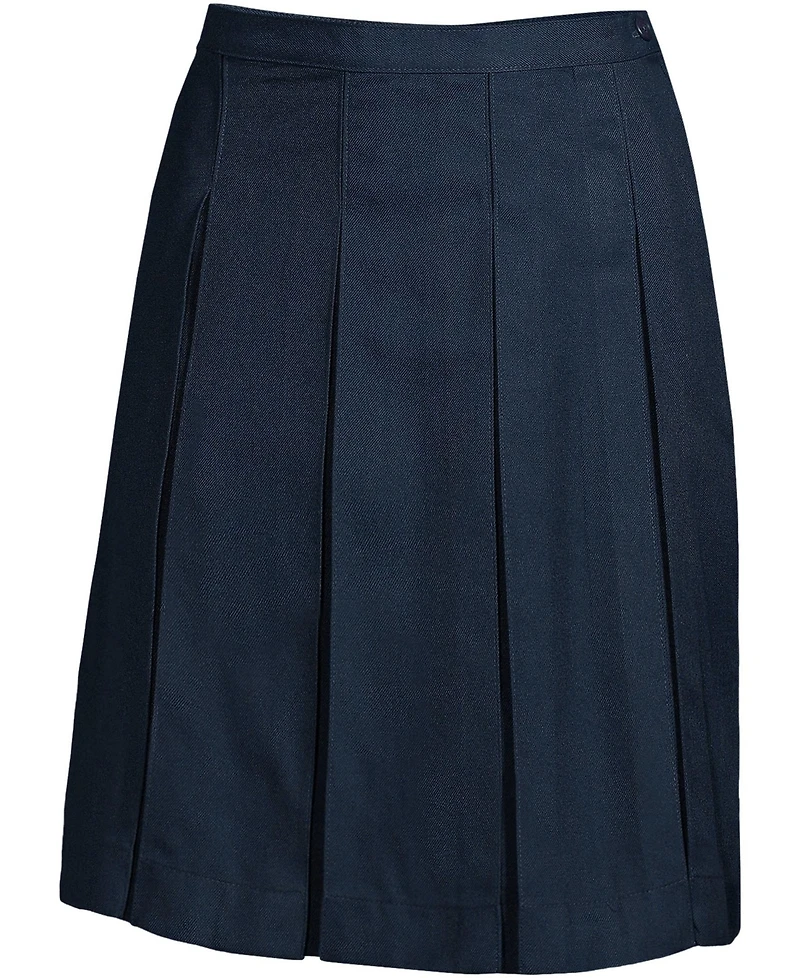 Lands' End Women's Box Pleat Skirt Top of Knee