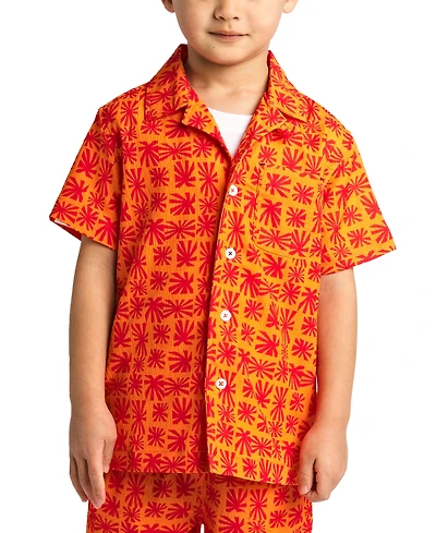 Sovereign Code Big Boys Printed Seersucker Short-Sleeve Button-Down Shirt