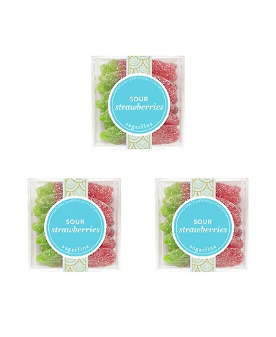 Sugarfina Sour Strawberries Small Candy Cube, 3 Piece