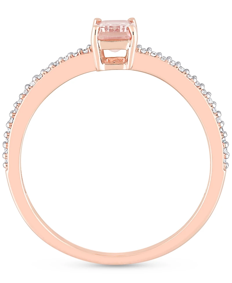 Morganite (5/8 ct. t.w.) & Diamond (1/0ct. Statement Ring 10k Rose Gold
