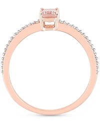 Morganite (5/8 ct. t.w.) & Diamond (1/0ct. Statement Ring 10k Rose Gold