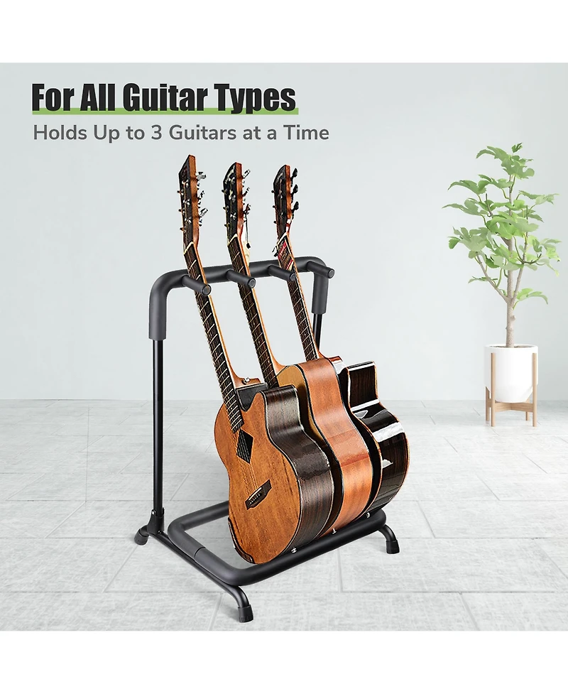 Yescom 3 Three Holder Multi Guitar Folding Stand Band Stage Bass Acoustic Guitar Display Rack