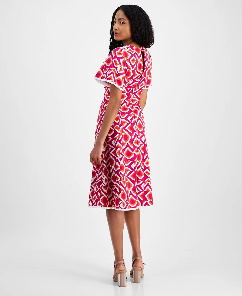 Tahari Petite Printed Midi Dress