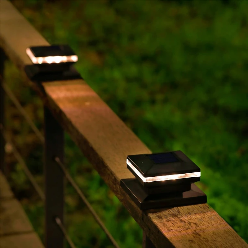 Maggift 8-Pack Waterproof Solar Post Lights for Outdoor Spaces