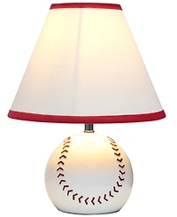 Simple Designs SportsLite 11.5" Tall Athletic Sports Baseball Base Ceramic Bedside Table Desk Lamp
