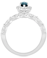 London Blue Topaz (5/8 ct. t.w.) & Diamond (7/8 Bridal Set 14k White Gold