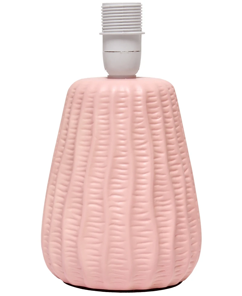 Simple Designs 11.02" Traditional Mini Modern Ceramic Texture Pastel Accent Bedside Table Desk Lamp with Matching Fabric Shade