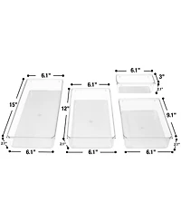 Sorbus Clear Drawer Organizer 5-Piece Set, Multi-Purpose Organizer Bins for Makeup, Vanity, Bathroom, and more