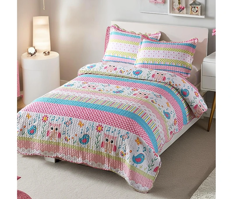 MarCielo Kids Girls Quilt Set Bedspread Coverlet Set A73 Full