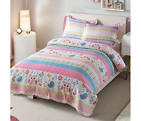 MarCielo Kids Girls Quilt Set Bedspread Coverlet Set A73 Full