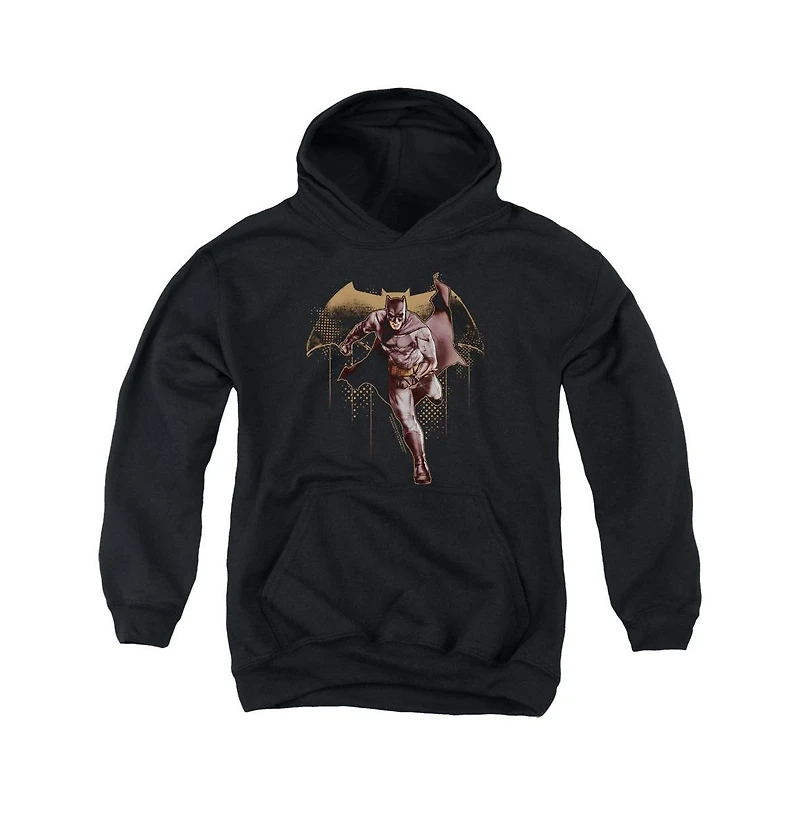Justice League Movie Youth Caped Crusader Pull Over Hoodie / Hooded Sweatshirt