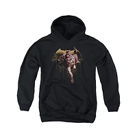 Justice League Movie Youth Caped Crusader Pull Over Hoodie / Hooded Sweatshirt