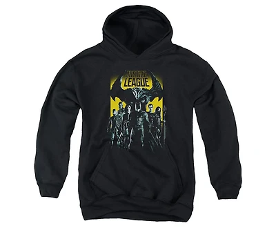 Justice League Movie Youth Stand Up To Evil Pull Over Hoodie / Hooded Sweatshirt