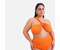 Rebdolls Plus Size Aqua High Waist Bikini Bottom
