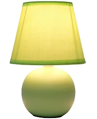 Creekwood Home Nauru 8.66" Traditional Petite Ceramic Orb Bedside Table Desk Lamp with Tapered Drum Fabric Shade