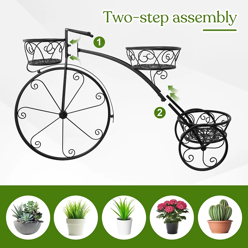 Sorbus Flower Cart Pot Display Rack - Bronze