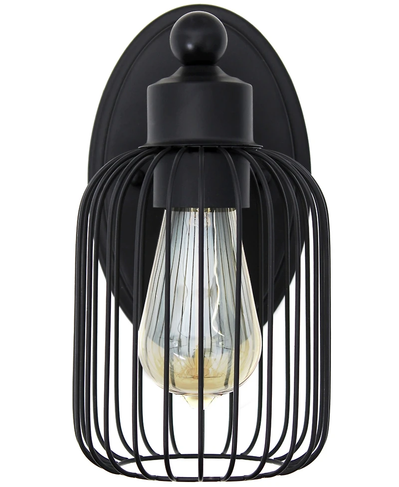 Lalia Home Ironhouse 10.5" One Light Industrial Decorative Cage Wall Sconce Uplight Downlight Wall Mounted Fixture