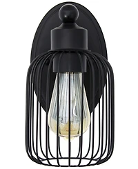 Lalia Home Ironhouse 10.5" One Light Industrial Decorative Cage Wall Sconce Uplight Downlight Wall Mounted Fixture