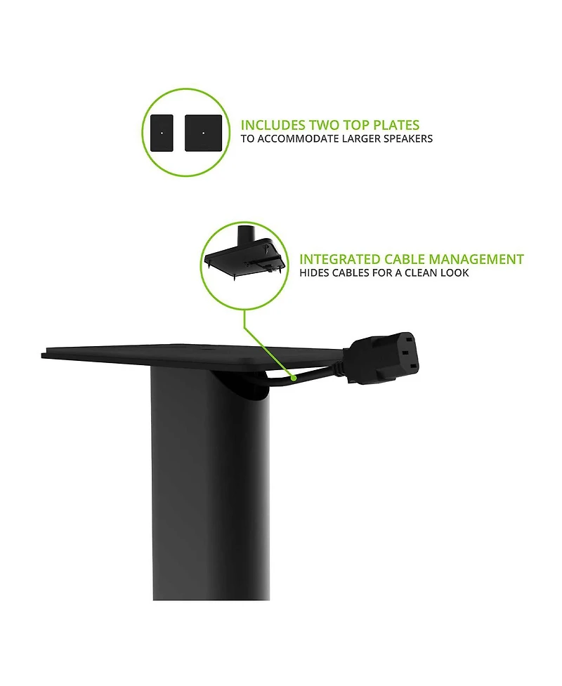 Kanto SP26PL 26" Bookshelf Speaker Stands with Rotating Top Plates and Cable Management - Pair