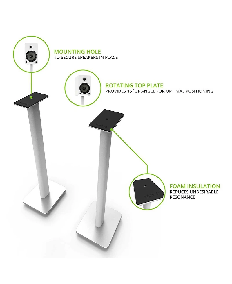 Kanto SP26PL 26" Bookshelf Speaker Stands with Rotating Top Plates and Cable Management - Pair