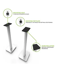 Kanto SP26PL 26" Bookshelf Speaker Stands with Rotating Top Plates and Cable Management - Pair