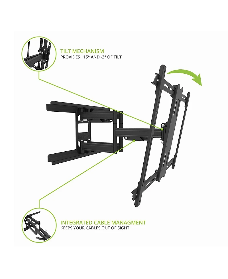 Kanto PDX650SG Stainless Steel Full-Motion Dual Stud Outdoor Tv Mount for 37" - 75" TVs