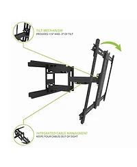 Kanto PDX650SG Stainless Steel Full-Motion Dual Stud Outdoor Tv Mount for 37" - 75" TVs