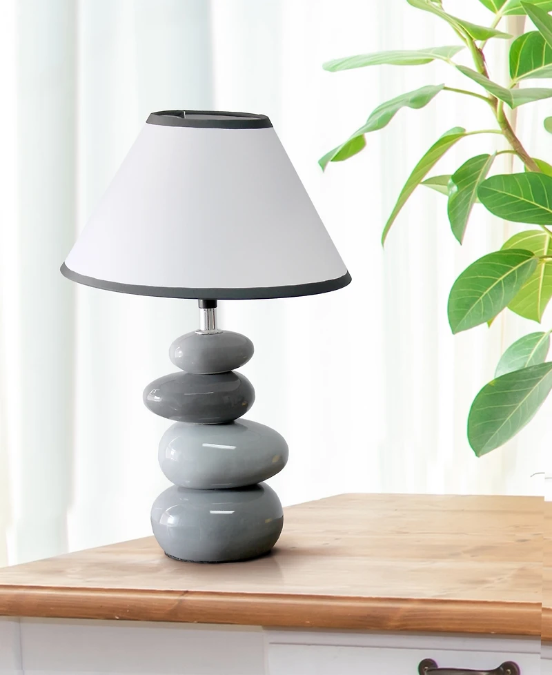 Creekwood Home Priva 14.7" Contemporary Ceramic Stacking Stones Table Desk Lamp