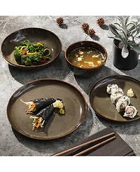 Gibson Elite Edwina 16 Piece Double Bowl Dinnerware Set, Service for 4