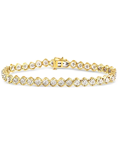 Diamond Open Link Tennis Bracelet (1/2 ct. t.w.) in Sterling Silver or Gold-Plated Sterling Silver