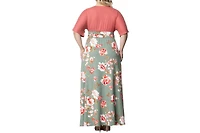 Kiyonna Plus Havana Color Block Maxi Dress