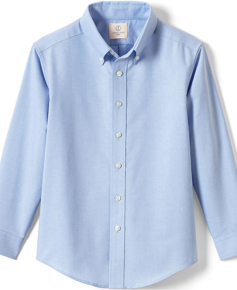 Lands' End Little Boys Long Sleeve Solid Oxford Dress Shirt