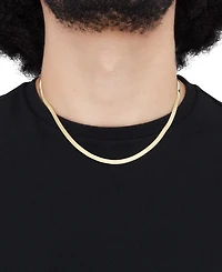 Italian Gold Polished Herringbone Link 18" Chain Necklace (4mm) in 10k Gold