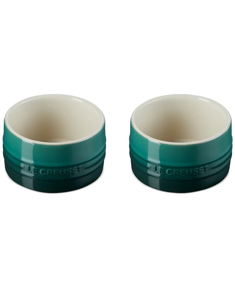 Le Creuset Stoneware Round Ramekin Straight Wall Set