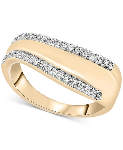 Audrey by Aurate Diamond Double Row Tapered Statement Ring (1/4 ct. t.w.) Gold Vermeil, Created for Macy's