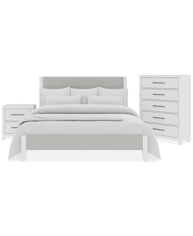 Catriona 3pc Bedroom Set (King Upholstered Bed, Chest & 2-Drawer Nightstand), Created for Macy's