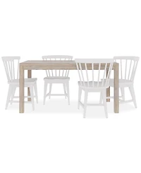 Closeout! Catriona 5pc Dining Set (Rectangular Dining Table & 4 Wood Side Chairs)