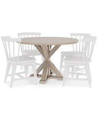 Closeout! Catriona 5pc Dining Set (Round Dining Table & 4 Wood Side Chairs)