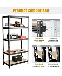 Sugift 5-Tier Steel Height -Adjustable Shelving Unit
