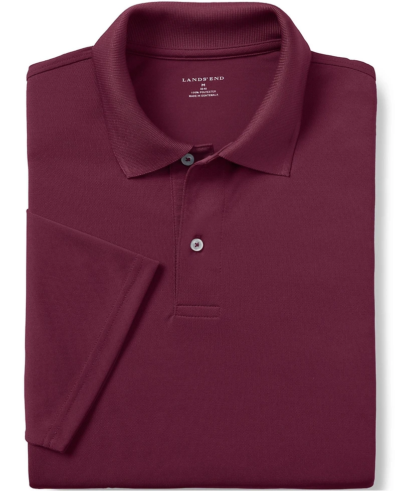 Lands' End Men's School Uniform Short Sleeve Polyester Polo Shirt