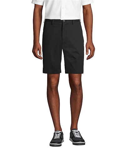 Lands' End Big & Tall No Iron 9" Plain Front Chino Short