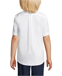 Lands' End Little Boys Short Sleeve No Iron Pinpoint Dress Shirt