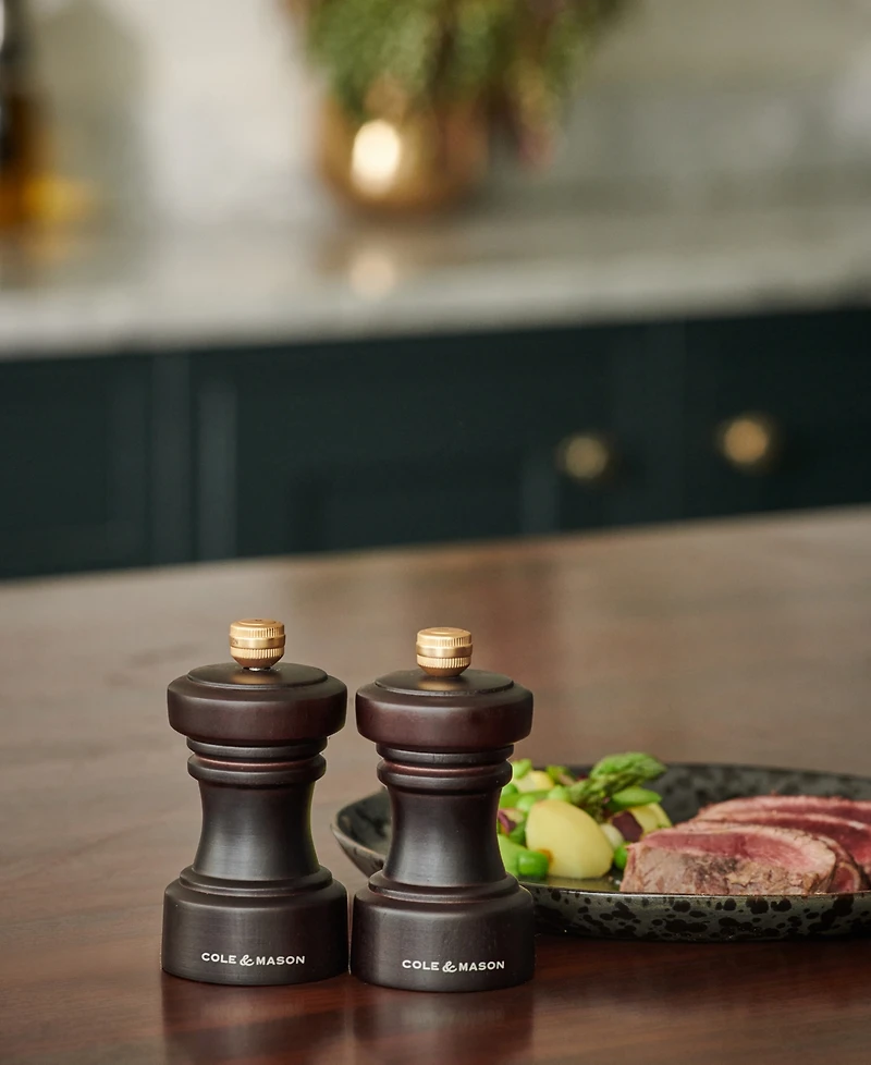 Cole & Mason Hoxton 4" Wooden Salt & Pepper Mill Gift Set